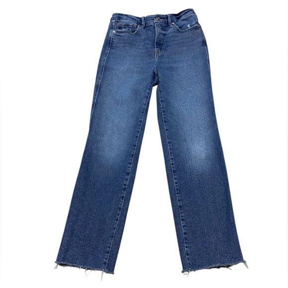 Good American High Rise Ankle Fray Jeans Size 4 (27x28) Women’s EUC - Picture 1 of 11